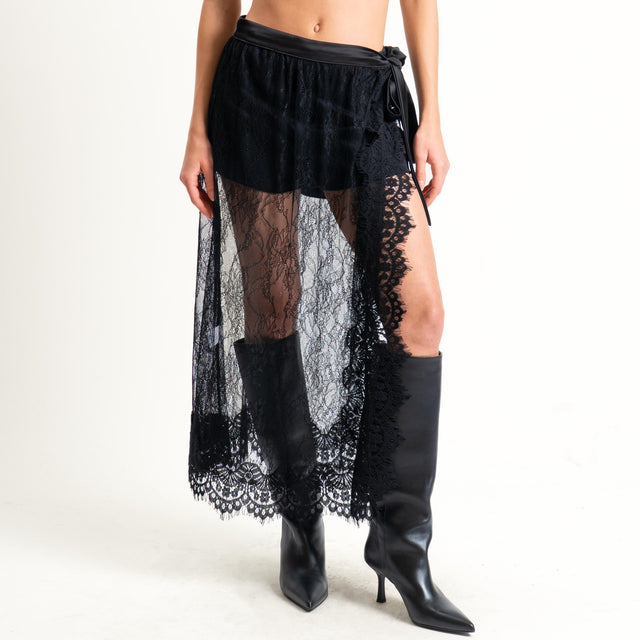 Tensione in-Gonna in pizzo portafoglio - nero