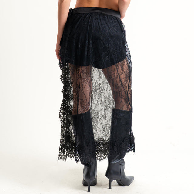 Tensione in-Gonna in pizzo portafoglio - nero