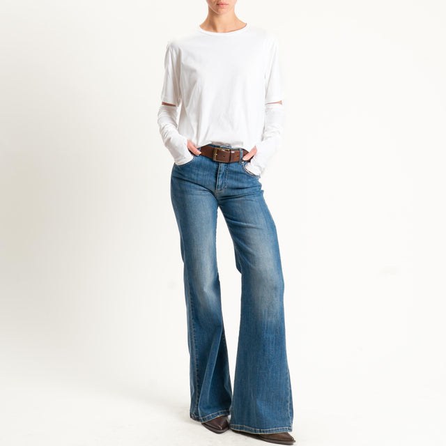 Tensione in-T-shirt over con manicotti - panna