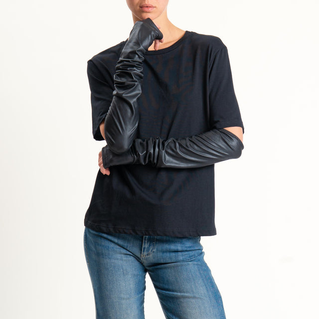 Tensione in-T-shirt over con manicotti - nero