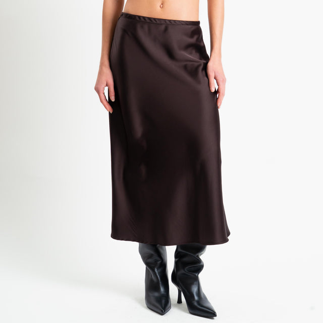 Tensione in-Gonna satin elastico in vita - moro