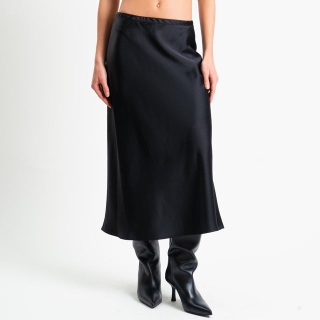 Tensione in-Gonna satin elastico in vita - nero