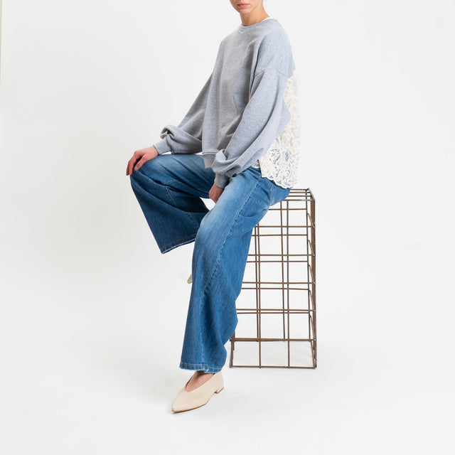 Tensione in-Felpa doppio tessuto ricamato - grigio