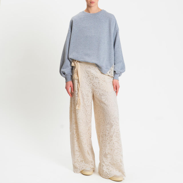 Tensione in-Pantalone ricamato elastico dietro - burro