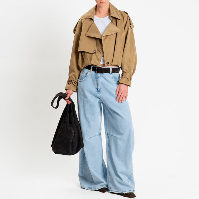 Tensione in-Trench crop - camel