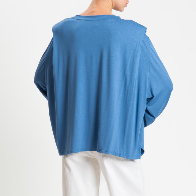 Tensione in-T-shirt in jersey di viscosa elasticizzato con spalline- polvere