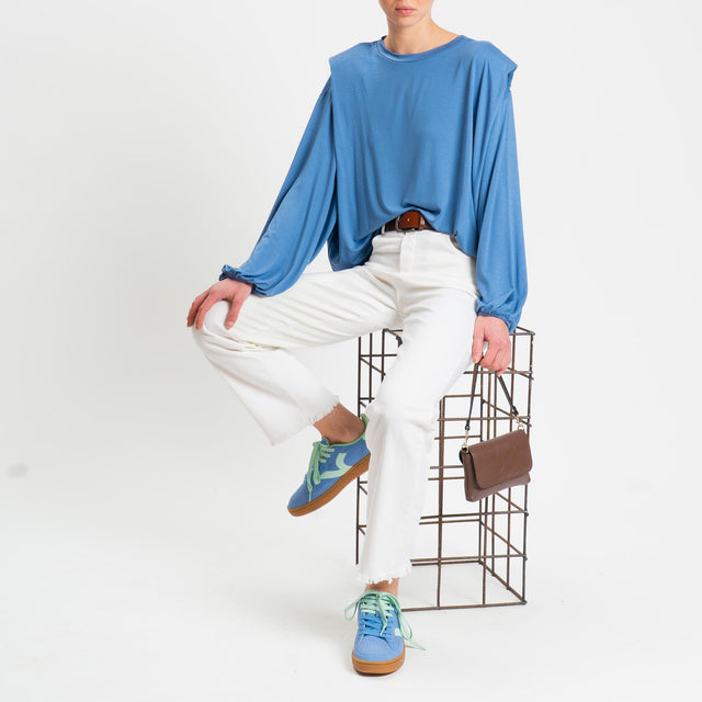 Tensione in-T-shirt in jersey di viscosa elasticizzato con spalline- polvere