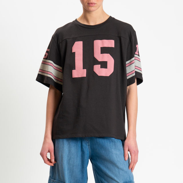 Tensione in-T-shirt mezza manica N15 in jersey - moro/rosa/crema