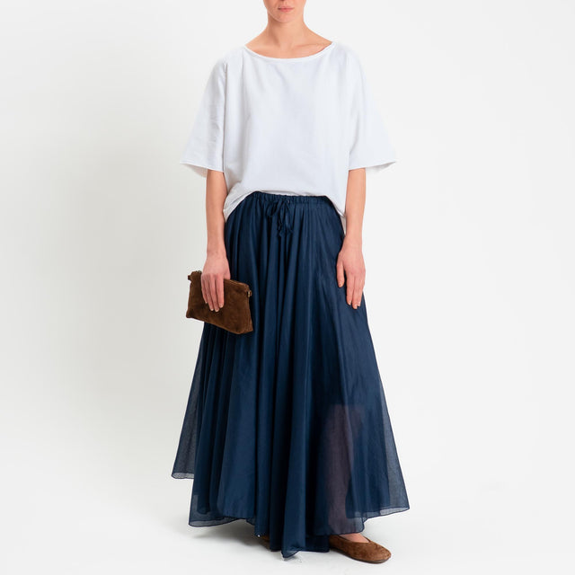 Tensione in-Gonna in mussola bande laterali - blu