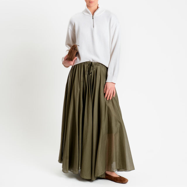 Tensione in-Gonna in mussola bande laterali - militare