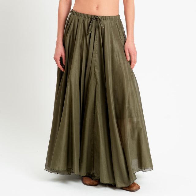 Tensione in-Gonna in mussola bande laterali - militare