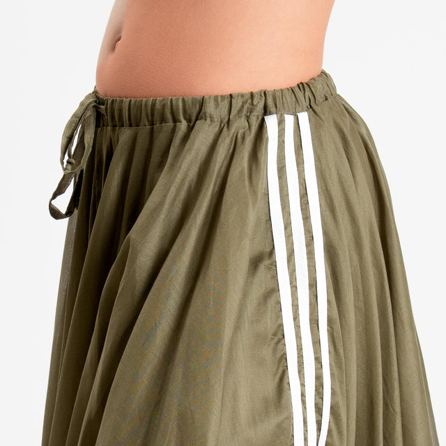 Tensione in-Gonna in mussola bande laterali - militare