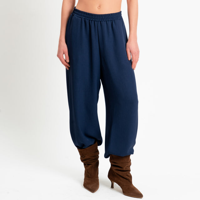 Tensione in-Pantalone balloon tessuto fluido - blu