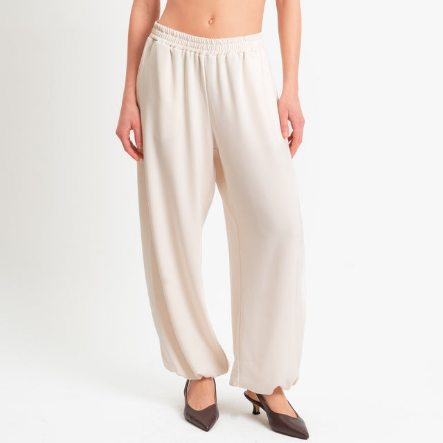 Tensione in-Pantalone balloon tessuto fluido - panna