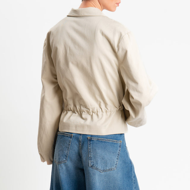 Tensione in-Giacca con coulisse manica ampia - avena