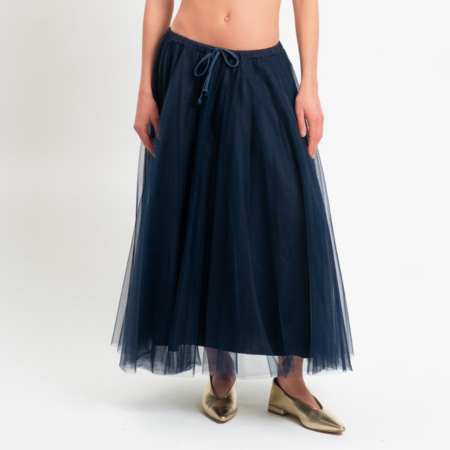 Tensione in-Gonna tulle elastico in vita - blu