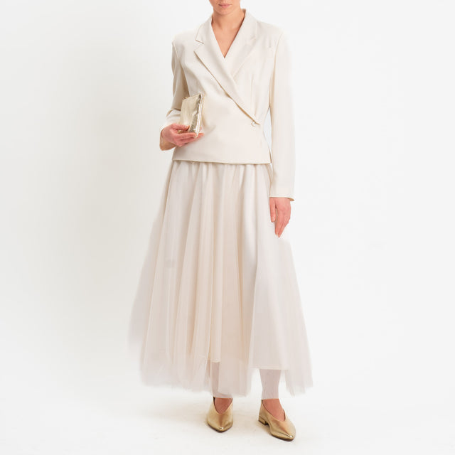 Tensione in-Gonna tulle elastico in vita - burro