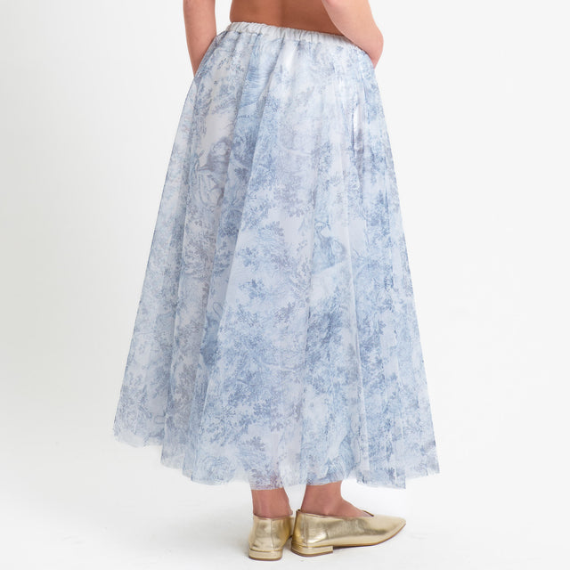 Tensione in-Gonna in tulle fantasia elastico in vita - jeans/latte