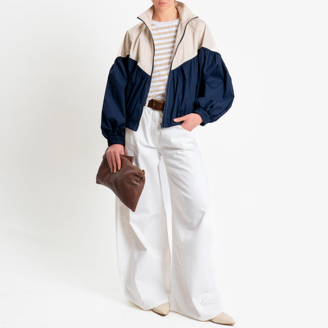 Tensione in-Bomber bicolore - beige/blu