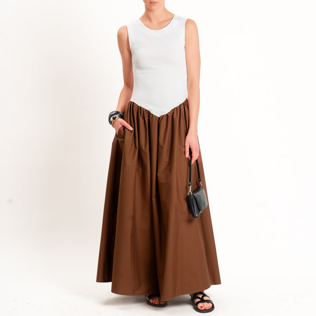 Tensione in-Abito doppio tessuto - panna/cuoio