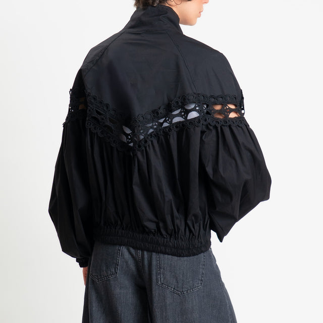 Tensione in-Bomber con macramè - nero/nero