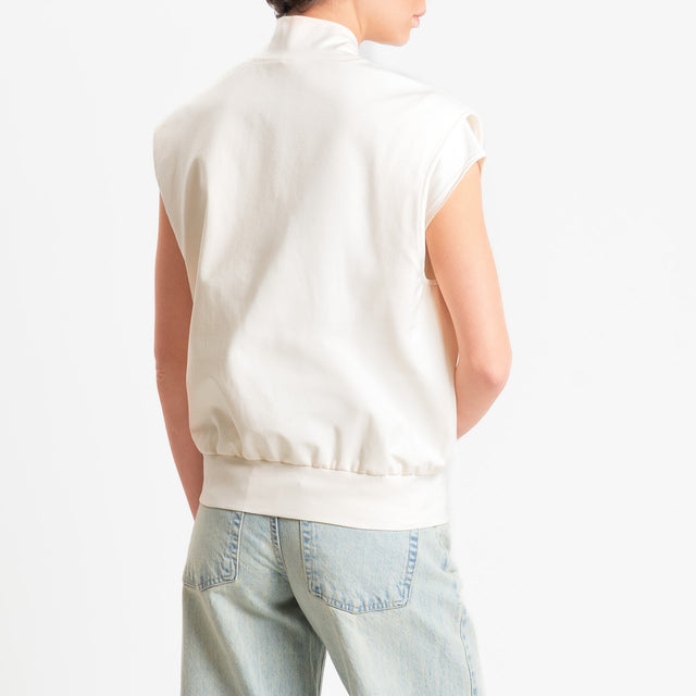 Tensione in-Gilet bottoni gioiello - burro