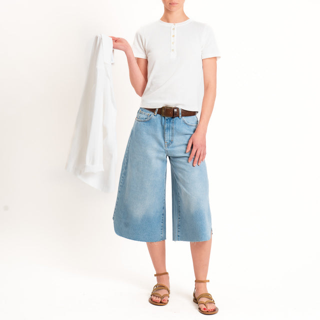 Tensione in-T-shirt serafino 100% cotone - latte