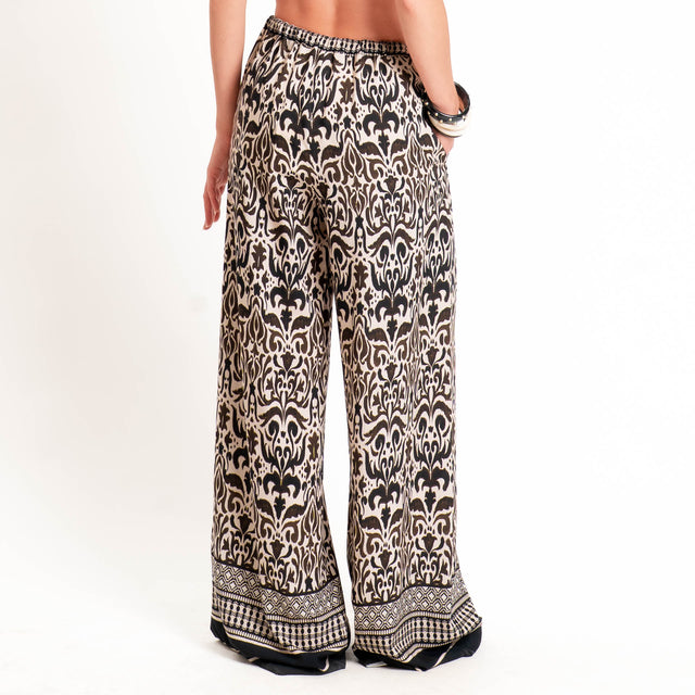 Tensione in-Pantalone mussola fantasia etnica - sand/moro/nero