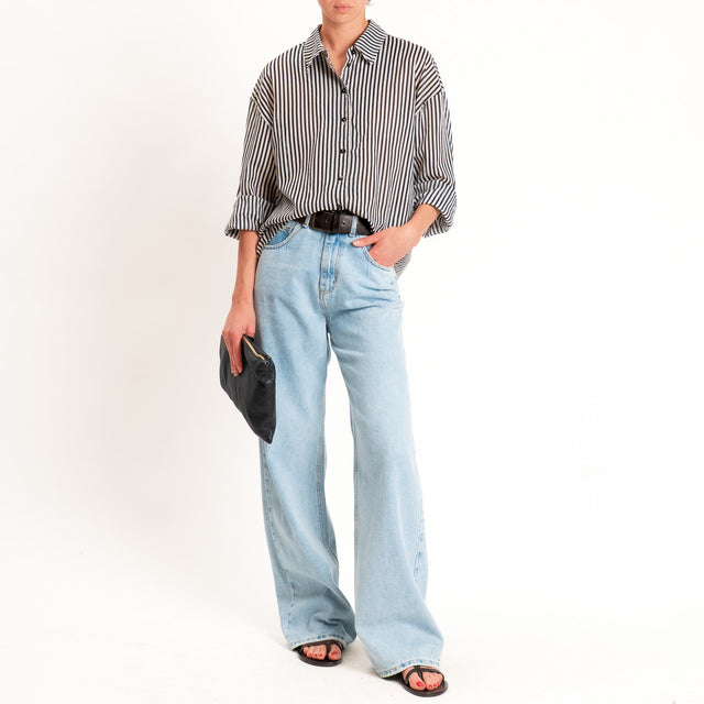 Tensione in-Camicia mussola a righe - sand/nero