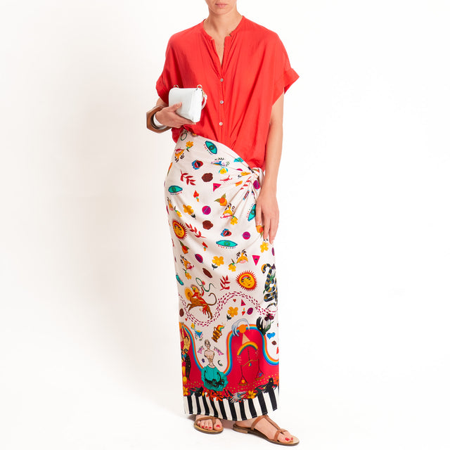 Tensione in-Gonna pareo fantasia - cipria/fucsia/orange