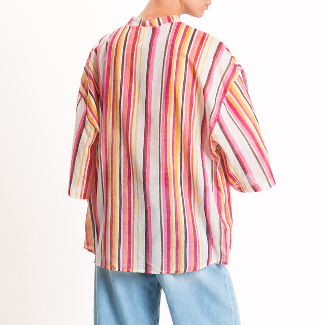 Tensione in-Camicia mussola a righe - multicolor