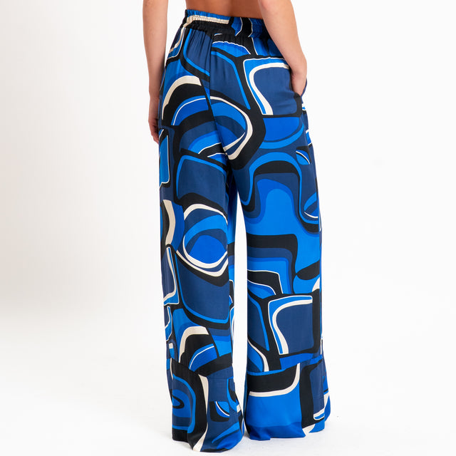 Tensione in-Pantalone fantasia elastico in vita - blu/burro/nero