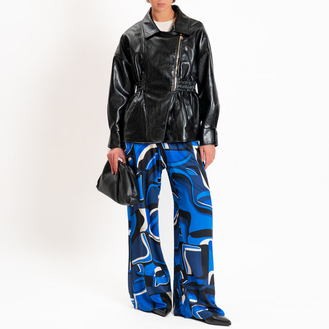 Tensione in-Pantalone fantasia elastico in vita - blu/burro/nero