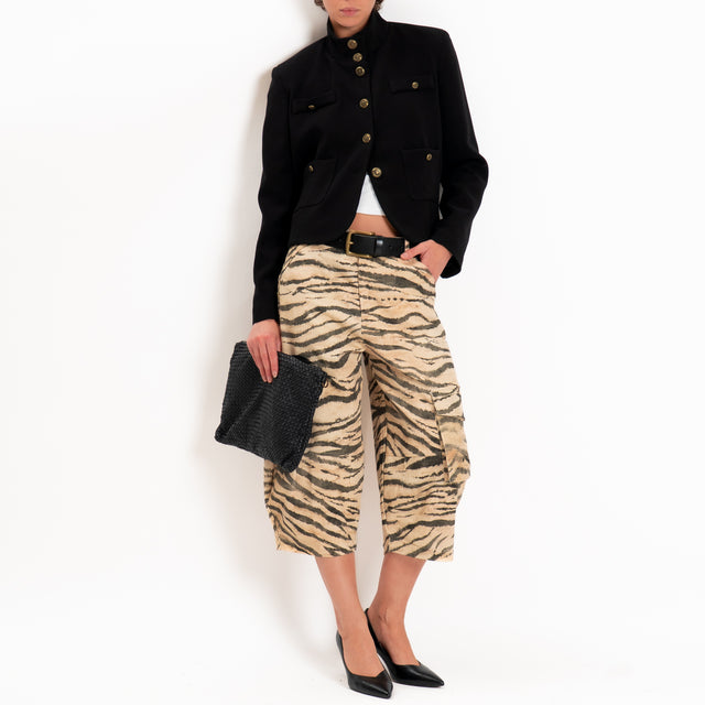 Tensione in-Bermuda cargo zebrato - beige/nero