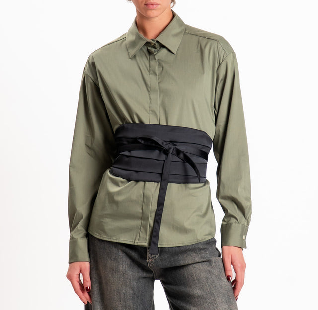Tensione in-Camicia con cintura - militare/nero