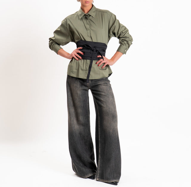 Tensione in-Camicia con cintura - militare/nero
