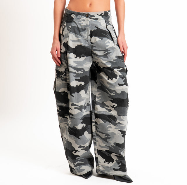 Tensione in-Pantalone cargo camouflage - grigio/nero/perla