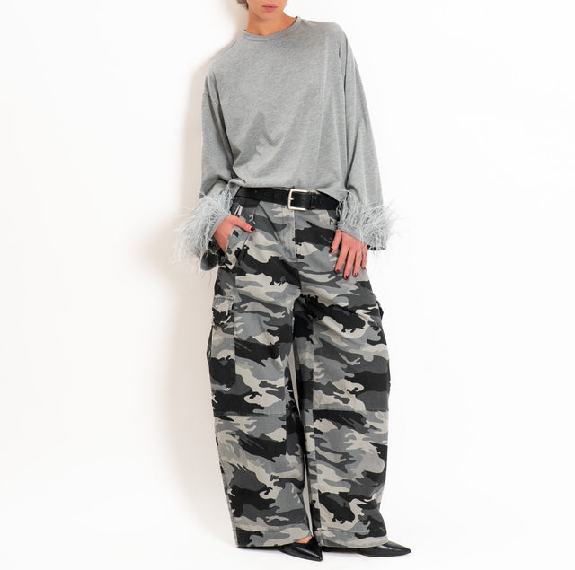 Tensione in-Pantalone cargo camouflage - grigio/nero/perla