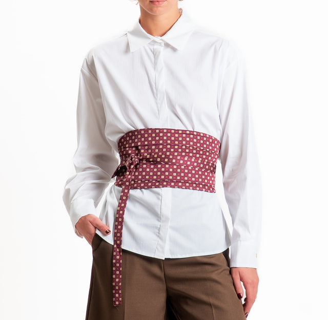 Tensione in-Camicia con cintura fantasia - bianco/india