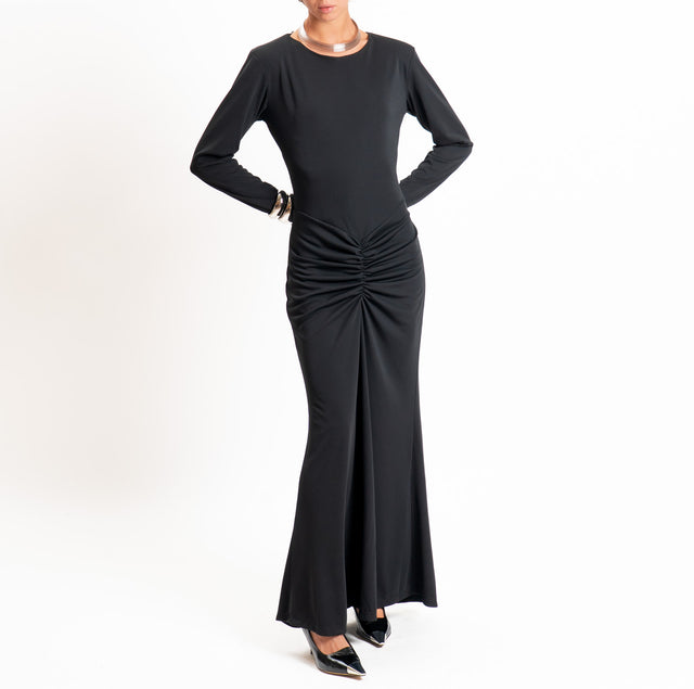 Tensione in-Abito jersey strutturato con spalline - nero