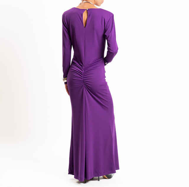 Tensione in-Abito jersey strutturato con spalline - viola