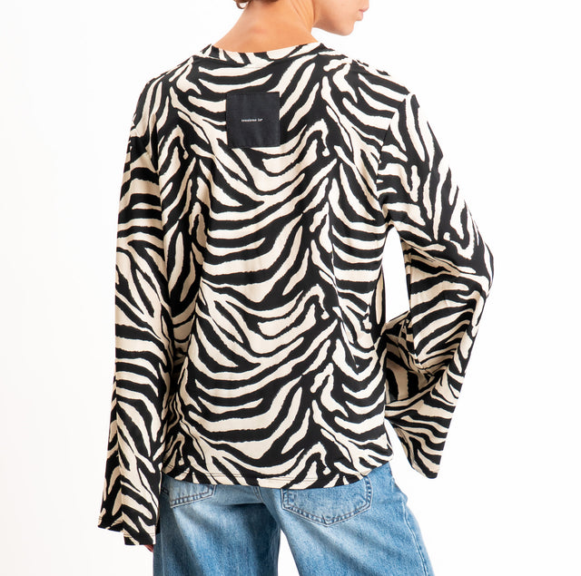 Tensione in-T-shirt zebrata - burro/nero