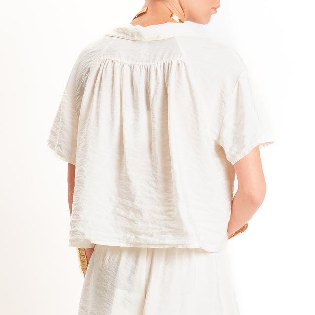 Tensione in-Camicia crop goffrata - burro