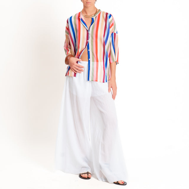 Tensione in-Pantaloni in mussola elastico in vita - Bianco