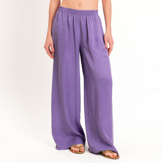 Tensione in-Pantalone cupro elastico in vita - violet