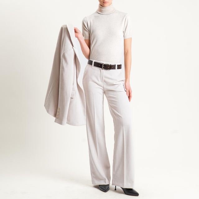 Tensione in-Pantalone velluto 500 righe tessuto elasticizzato - panna