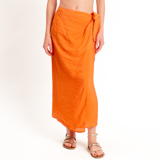 Tensione in-Gonna pareo goffrata - arancio