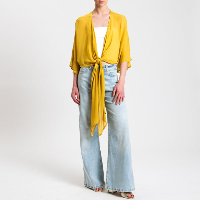 Tensione in-Stola in georgette - senape