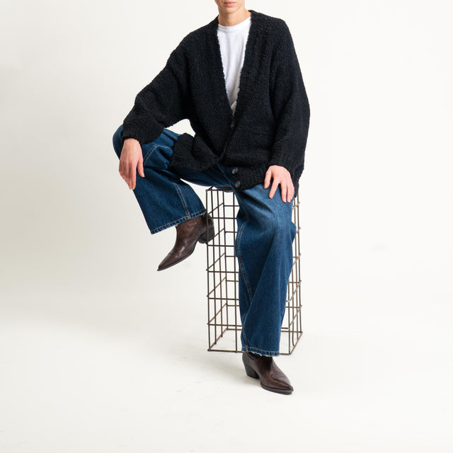 Tensione in-Cardigan bouclè misto alpaca - nero