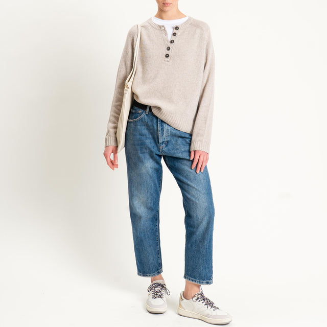 Tensione in-Maglia scatola misto cashmere scollo serafino - casha